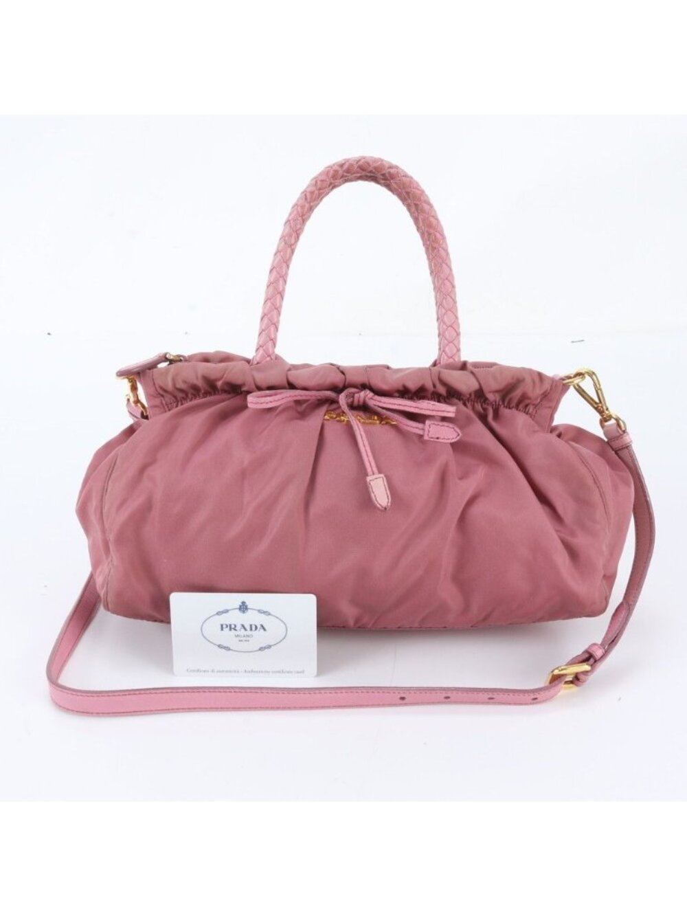 Prada Tessuto Nylon Leather 2-Way Shoulder Bag